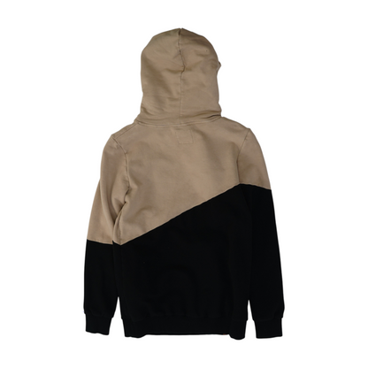 Tan Color Block Hoodie Pullover