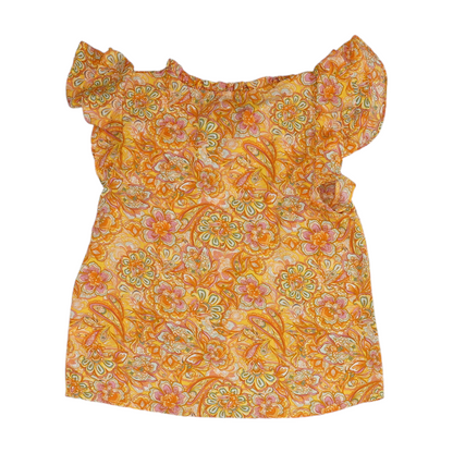 Orange Floral Blouse
