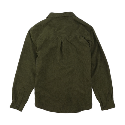 Green Solid Flannel Button Down