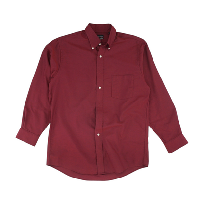 Burgundy Solid Long Sleeve Button Down