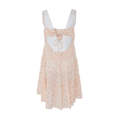 Peach Floral Mini Dress
