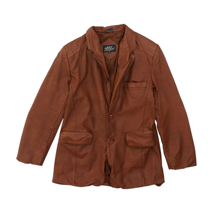 Vintage 1970's Brown Solid Leather Jacket