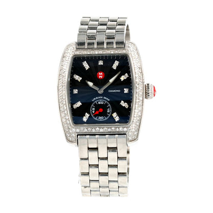 Women's Urban Mini Diamond Black Dial Stainless Steel Watch