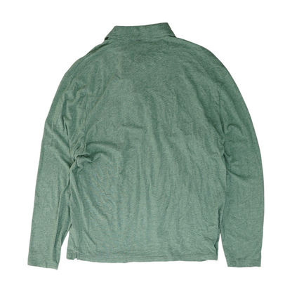 Green Solid Long Sleeve Polo