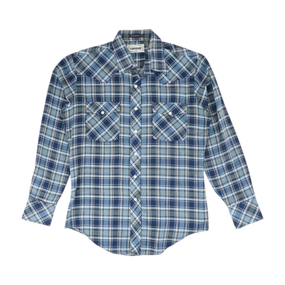 Blue Plaid Long Sleeve Button Down