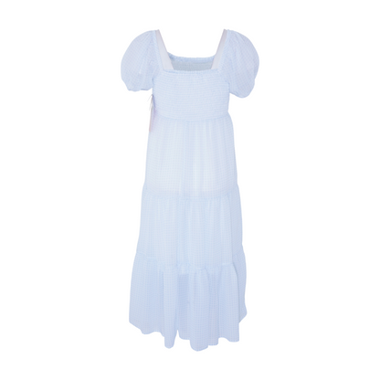 Blue Check Midi Dress