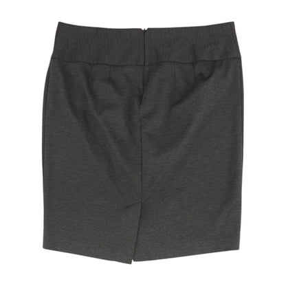 Gray Solid Midi Skirt