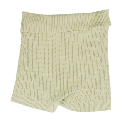 Green Solid Knit Shorts