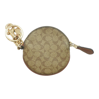 Brown Print Coin Pouch Keychain