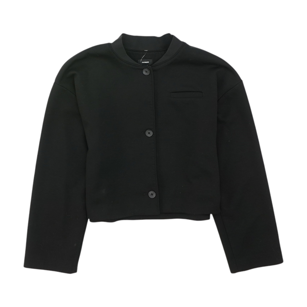 Black Solid Button Down Jacket
