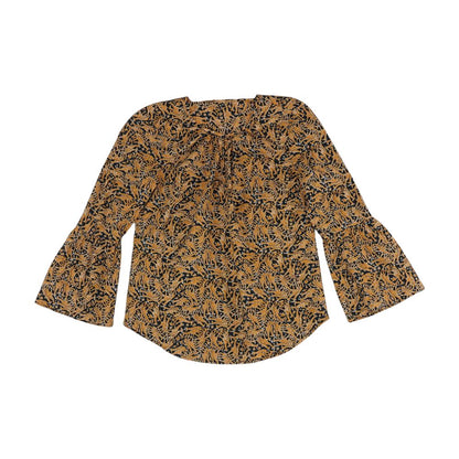 Orange Animal Long Sleeve Blouse