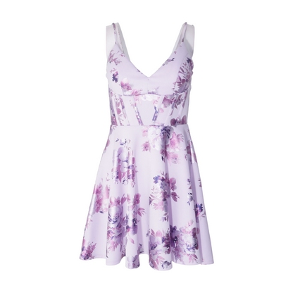 Purple Floral Mini Dress