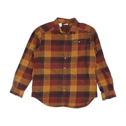 Orange Check Flannel Button Down