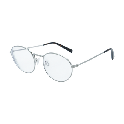 Silver Simon M Round Prescription Eyewear