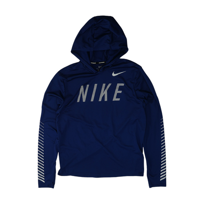 Blue Solid Hoodie Pullover