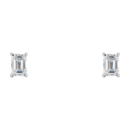 1 ctw Sterling Silver Lab Grown Diamond Stud Earrings