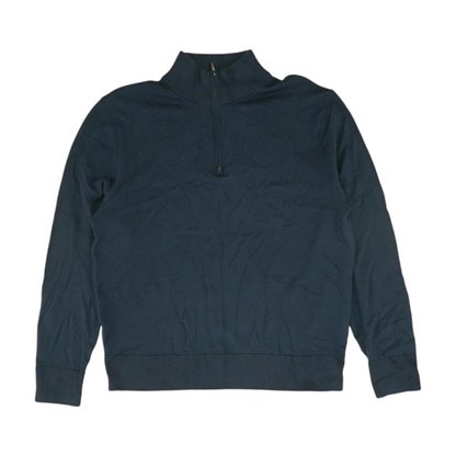 Navy Solid 1/4 Zip Sweater