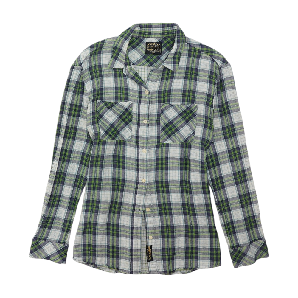Navy Plaid Flannel Button Down