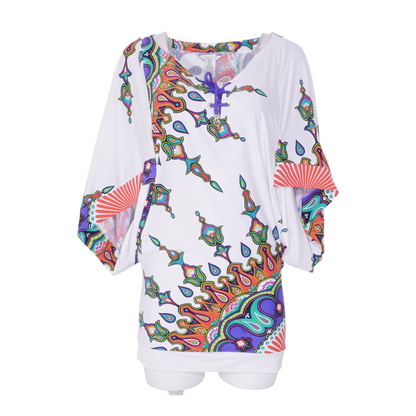 White Abstract Blouse