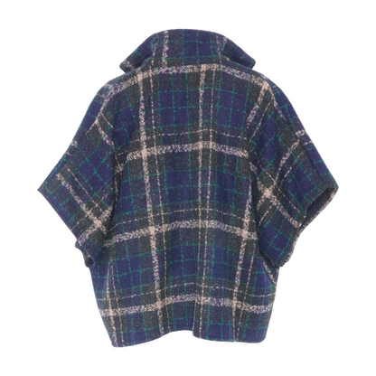 Navy Plaid Cardigan Sweater