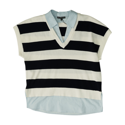 White Striped Pullover Sweater