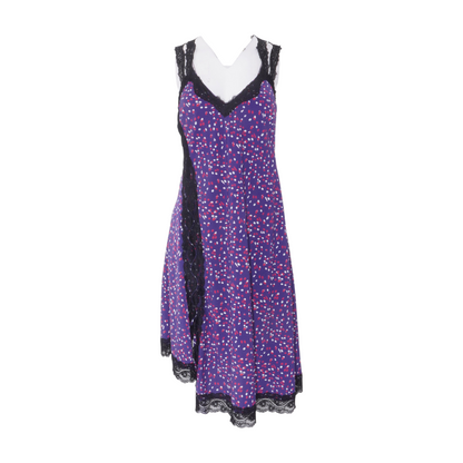 Purple Polka Dot Midi Dress