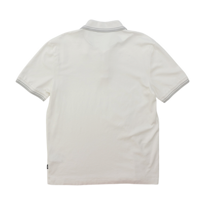 White Solid Short Sleeve Polo