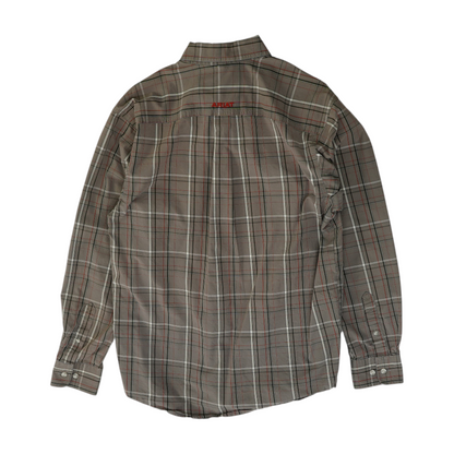 Gray Plaid Long Sleeve Button Down