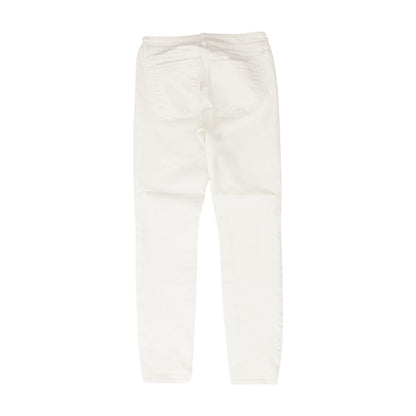 White Solid Skinny Leg Jeans