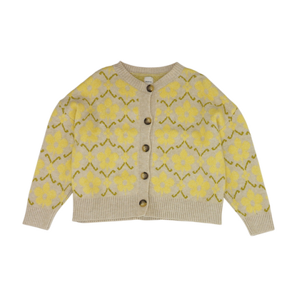 Yellow Floral Cardigan Sweater