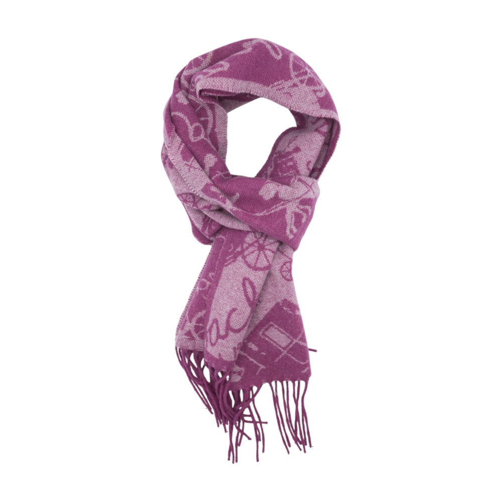 Purple Graphic Wool Scarf