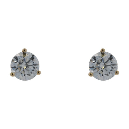 2 Ct 14K Gold Lab Grown Diamond Martini Set Stud Earrings