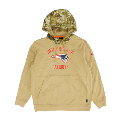Khaki New England Patriots Solid Hoodie Pullover