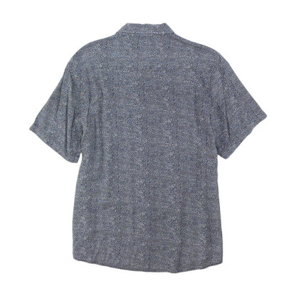 Navy Geometric Short Sleeve Button Down