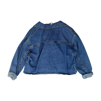 Blue Solid Denim Jacket