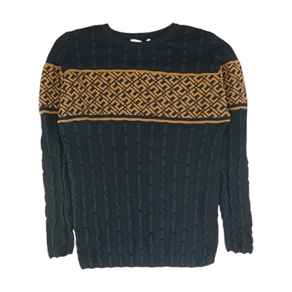 Black Abstract Pullover Sweater