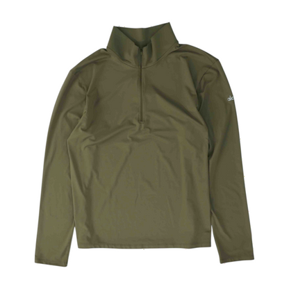 Brown Solid 1/4 Zip Pullover