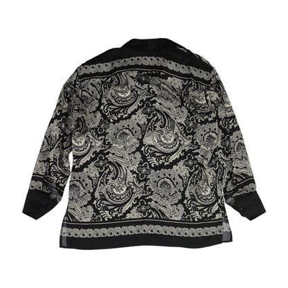 Black Alfie Print Silk Button Down Shirt