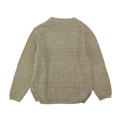 Vintage Beige Solid Pullover Sweater