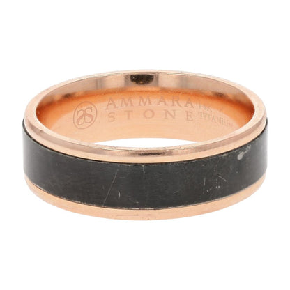 14K Rose Gold With Titanium Center Band