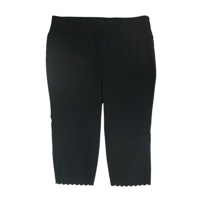 Black Solid Chino Capris