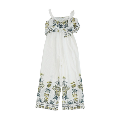 White Tropical Jumpsuit