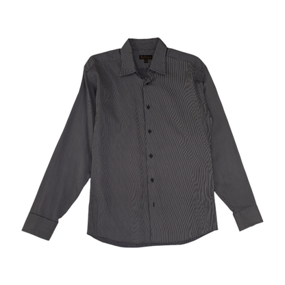 Navy Striped Long Sleeve Button Down