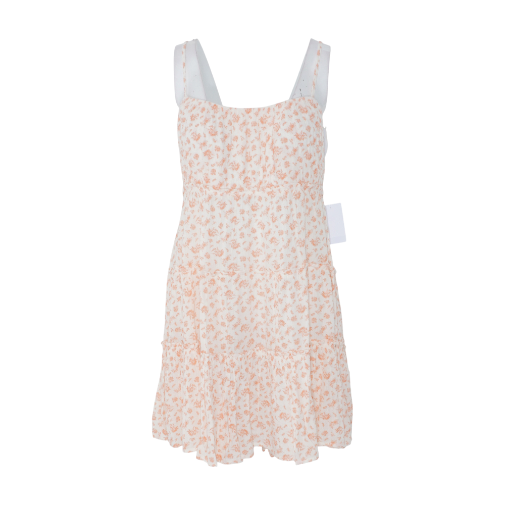 Beige Floral Mini Dress