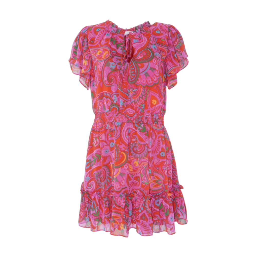 Pink Paisley Mini Dress