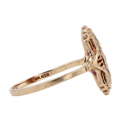 10K Two-Tone Gold Diamond Fashion Ring