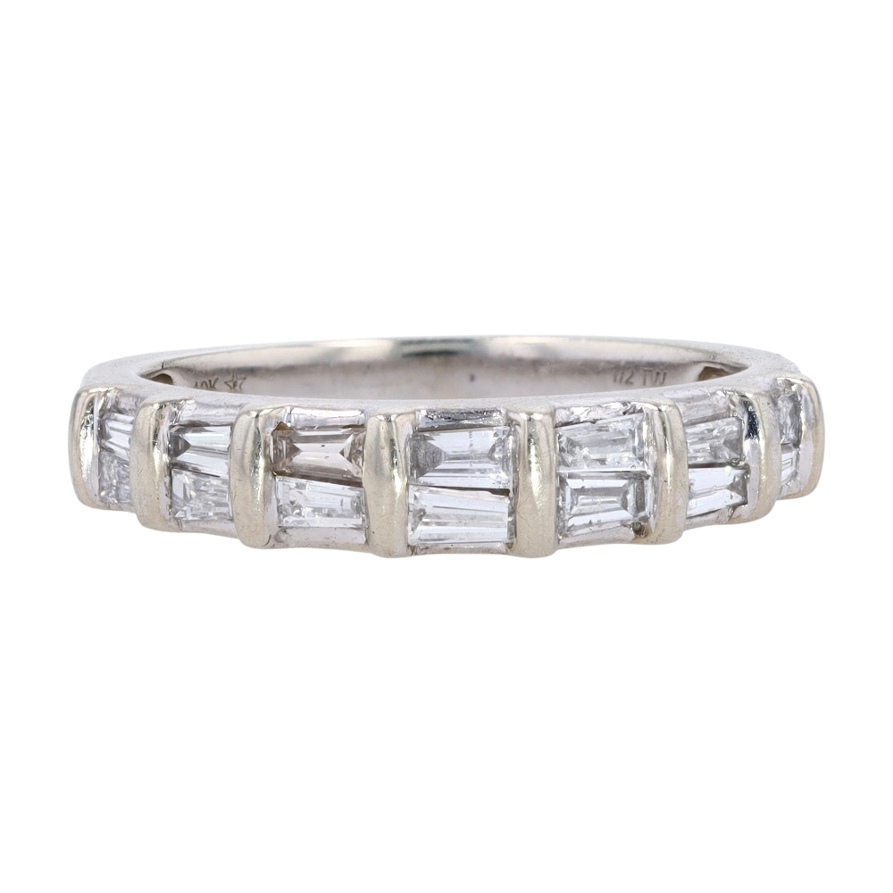 1/2 ctw 10K White Gold Diamond Band Ring