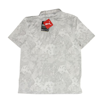 Gray Floral Short Sleeve Polo