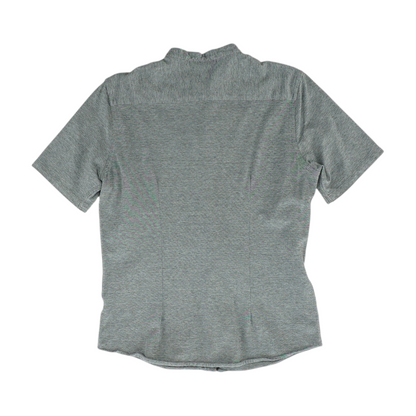 Gray Solid Short Sleeve Button Down