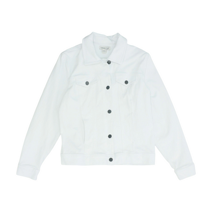 White Solid Denim Jacket